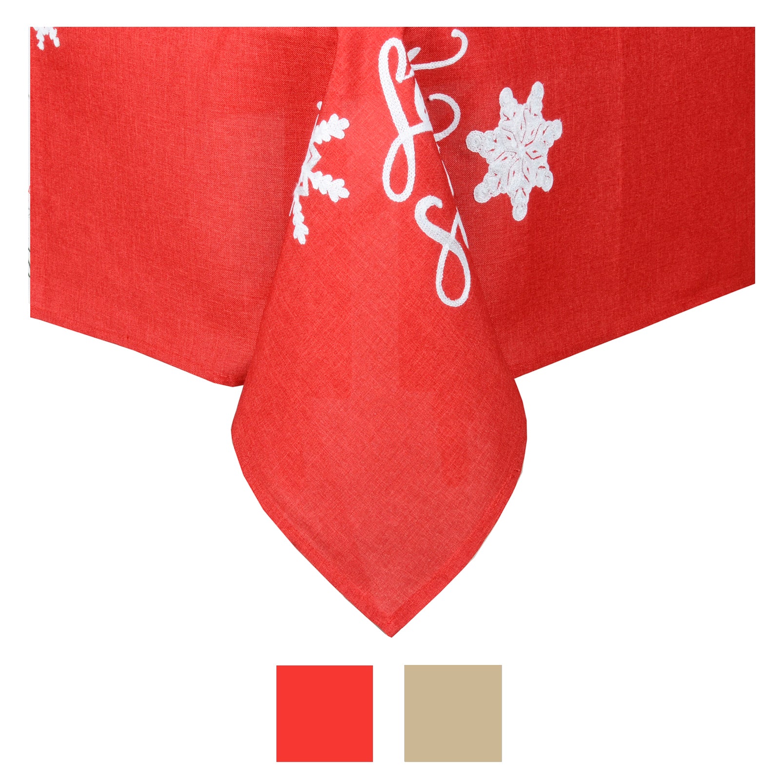 Mr Crimbo Let it Snow Embroidered Tablecloth/Napkin - MrCrimbo.co.uk -XS5865 - Red -christmas napkins